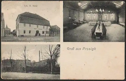 23215 AK Prosigk Zuckerfabrik Gasthof zur Zuckerfabrik Saal Innenansicht 1911