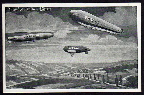52593 AK Zeppelin Schütte Lanz Parseval Manöver 1916 Dt. Luftflotten Verein