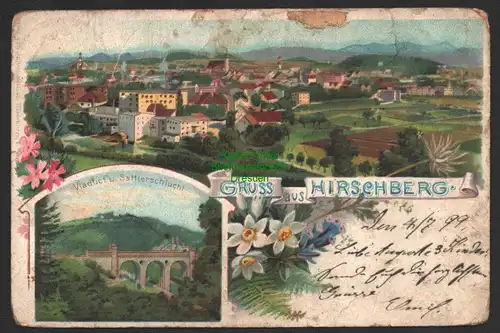 144407 AK Hirschberg Jelenia Gora Viaduct Sattlerschlucht Riesengebirge  1899