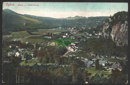 144398 AK Oybin um 1920 Blick vom Töpferberg Stempel Bergrestaurant Hochwald