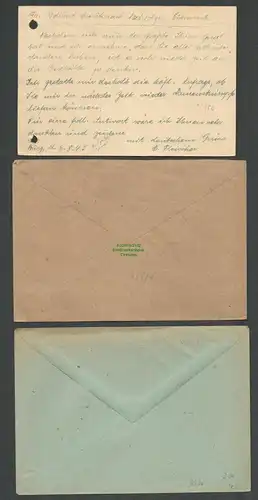 B-5596 SBZ Gebühr Bezahlt 3x Brief Karte Burg Bz. Magdeburg 1945 Währungsreform
