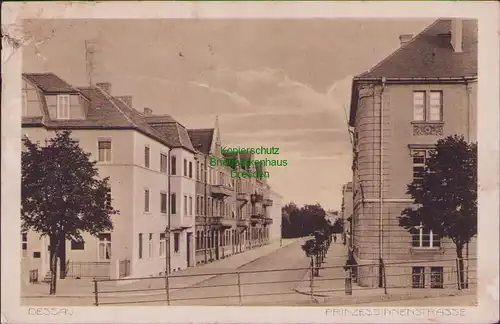157629 AK Dessau 1915 Feldpost Prinzessinnenstrasse