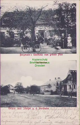 157332 AK Stolpe a. d. Nordbahn 1904 Bergmanns Gasthaus zum grünen Hain