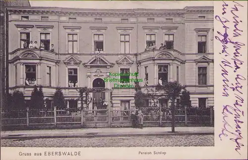 157417 AK Eberswalde 1907 Pension Schliep verwendet 1911