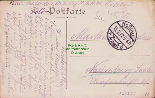 157555 AK Roßlau Elbe 1917 Feldpost Markt mit Herzogl. Amtsgericht