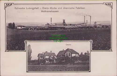157363 AK Wolkramshausen Kaliwerke Ludwigshall 1912 Elektr. Werke chem. Fabriken