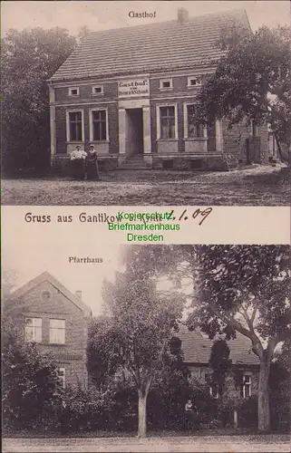 157368 AK Gantikow bei Kyritz 1909 Gasthaus Schmidt Pfarrhaus