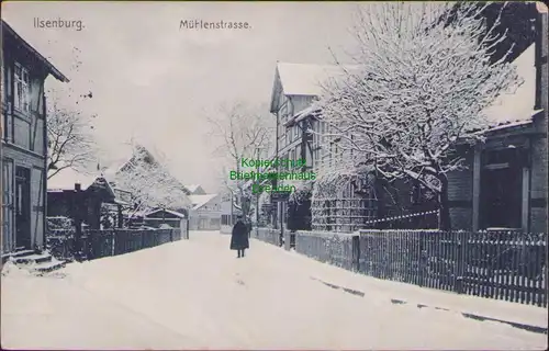 157401 AK Ilsenburg 1913 Mühlenstraße i Winter Schnee Glückwunsch zum neuen Jahr