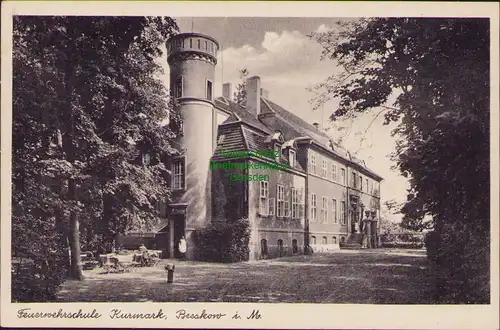 157323 AK Beeskow i. Mark 1937 Feuerwehrschule Kurmark Oekonom Wunderlich