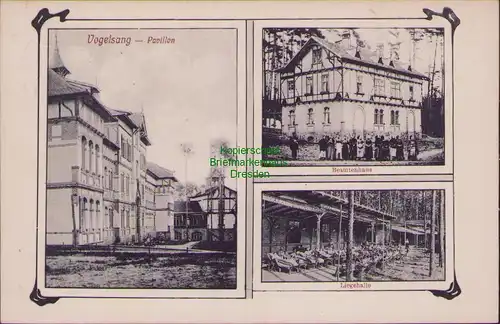157494 AK Vogelsang Gommern 1914 Pavillon beamtenhaus Liegehalle Heilstätte