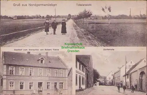 157535 AK Nordgermersleben 1924 Dorfstr. Gasthof zum Kronprinz von Robert Tübke