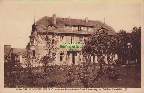 157568 AK Gartenstadt Hennickendorf bei Strausberg um 1920 Schloss Wachtelburg