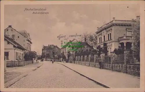 157595 AK Neuhaldensleben 1924 Bahnhofstraße