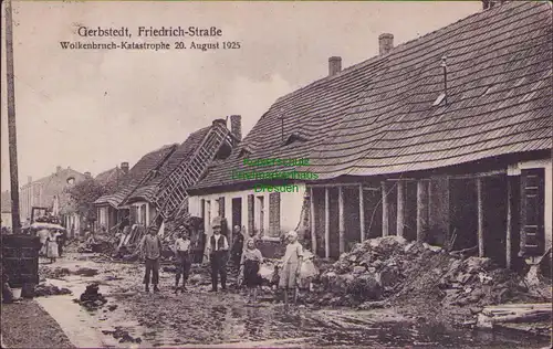 157541 AK Gerbstedt 1925 Friedrich Straße Wolkenbruch Katastrophe 20. August