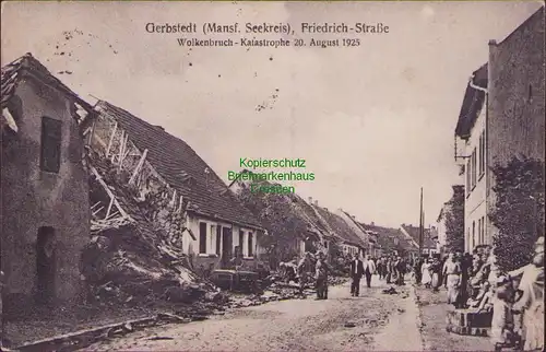 157542 AK Gerbstedt 1931 Friedrich Straße Wolkenbruch Katastrophe 20 August 1925