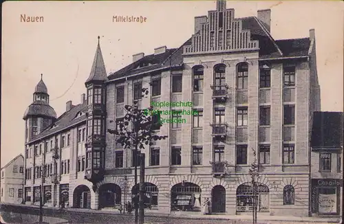 157430 AK Nauen 1938 Mittelstraße markanntes Haus Conditorei