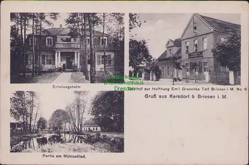 157577 AK Kersdorf bei Briesen Mark um 1920 Erholungsheim Gasthof zur Hoffnung