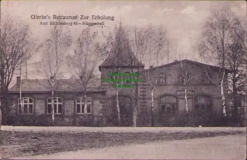 157156 AK Müggenhall Franzburg Amt Richtenberg 1921 Restaurant Zur Erholung