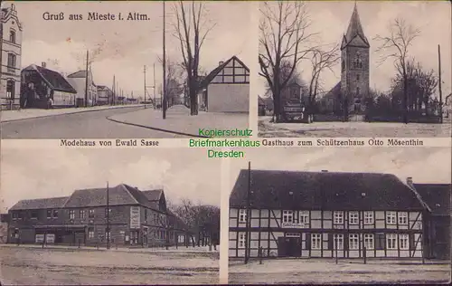 157216 AK Mieste Gardelegen um 1935 Modehaus Sasse Gasthaus zum Schützenhaus