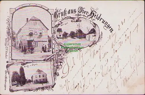 157192 AK Ober Heldrungen Oberheldrungen Rittergut Restauration zur Post Kirche