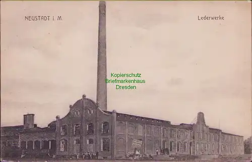157094 AK Neustadt i. M. 1912 Lederwerke Fabrikansicht Verlag A. Matthies