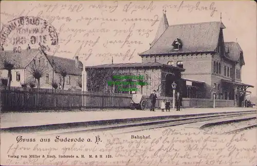 157083 AK Suderode a. H. Bahnhof Gleisseite 1903