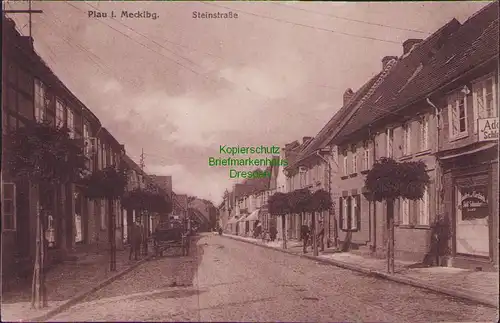 157297 AK Plau i. Mecklenburg um 1920 Steinstraße Gasthaus Ausschank