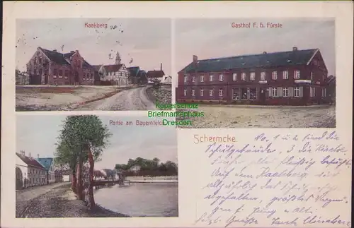 157250 AK Schermcke Oschersleben Bode 1914 Kaakberg Gasthof Fürste Bauernteich