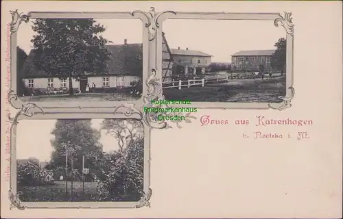 157060 AK Katzenhagen Neetzka in Mecklenburg um 1900 3 Ansichten