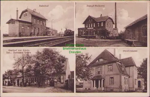 157113 AK Söllichau Dübener Heide Bad Schmiedeberg 1930 Bahnhof Dampf Molkerei