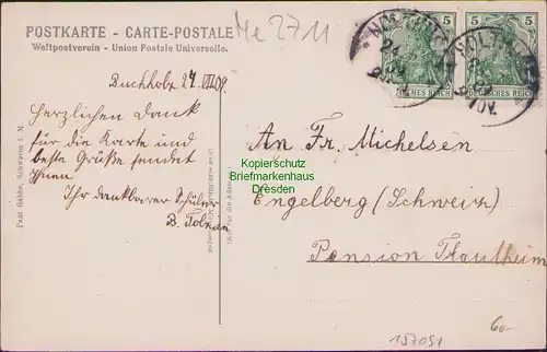 157091 AK Buchholz bei Holthusen i. M. 1909 Forsthof Gastwirtschaft Friedr. Mann