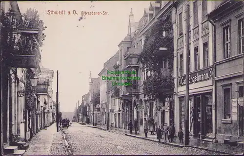 157075 AK Schwedt a. Oder 1915 Vierradener Strasse Geschäft Carl Engelmann