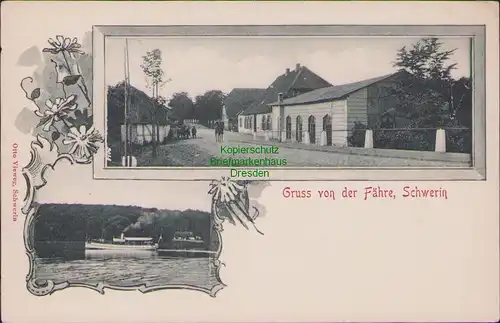 157104 AK Schwerin um 1900 Gruss von der Fähre