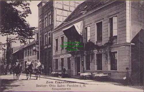 157105 AK Parchim i. M. Gasthaus zum Franziskaner 1913