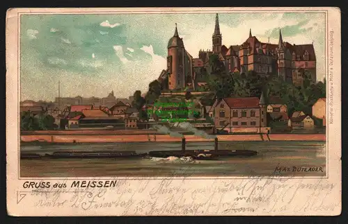 144009 AK Gruss aus Meissen 1905 Künstlerkarte Max Dutzauer Litho