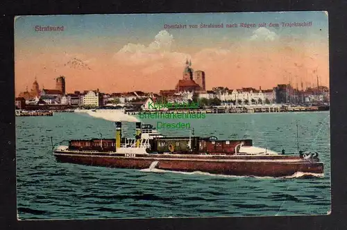 132412 AK Stralsund 1918 Überfahrt nach Rügen Trajektschiff