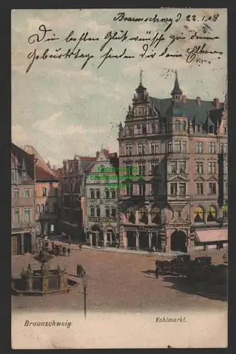 154095 AK Braunschweig Kohlmarkt 1908 Cafe Central
