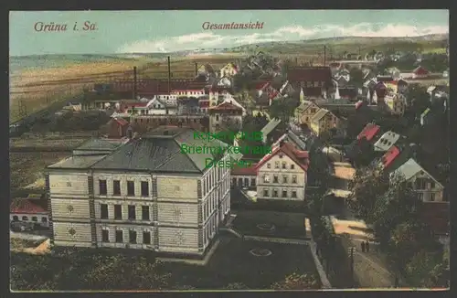 145661 AK Grüna i. Sa. Gesamtansicht 1911