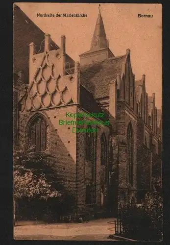 140379 AK Bernau Nordseite der Marienkirche 1919 Verlag Goldiner