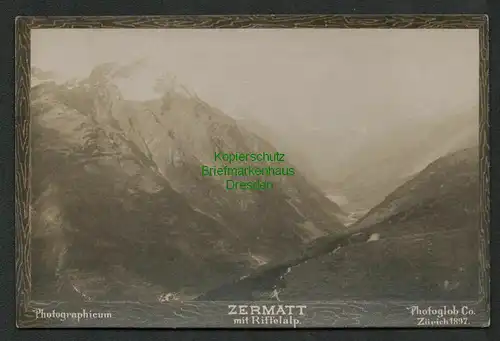 139396 AK Zermatt mit Riffelalp Photoglob Zürich 1897