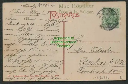 139334 AK Neusalz an der Oder Nowa Sol Bootshaus 1910