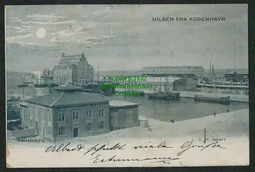 139167 AK Kopenhagen København Dänemark Frihavnen 1898 nach München