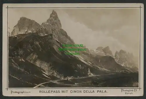 139391 AK Rollepass mit Cimon della pala Tirol Photoglob Zürich 1897