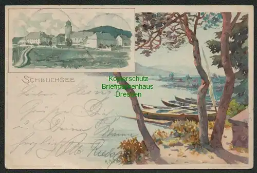 139472 AK Schluchsee Künstlerkarte Litho K. Mutter 1900 nach München