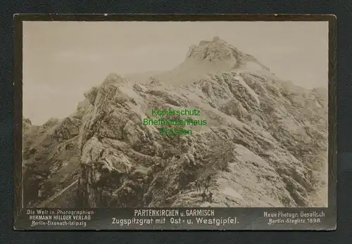 139398 Fotokarte Garmisch-Partenkirchen Zugspitzgrat Ost- und Westgipfel Neue