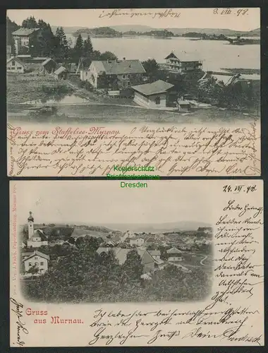 139477 2 AK Staffelsee Murnau 1898 nach Müchen