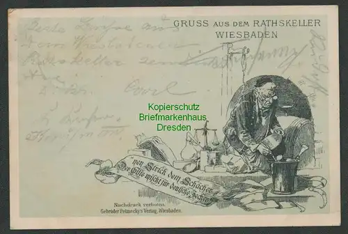 139308 AK Wiesbaden 1902 Gruss aus dem Rathskeller Verlag Petmecky´s