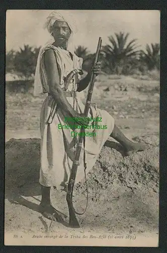 139194 AK Arabe insurge de la Tribu des Bou-Azid 1875 Soldat Gewehr Pistole