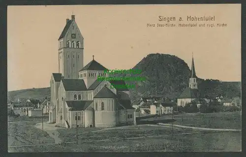 139258 AK Singen am Hohentwiel Herz Jesu Kirche um 1910