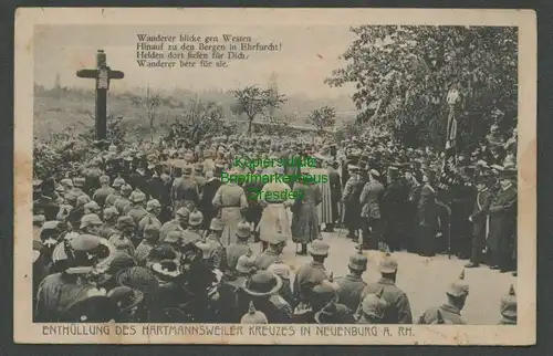 139228 AK Neuenburg am Rhein Enthüllung des Hartmannsweiler Kreuzes 1916